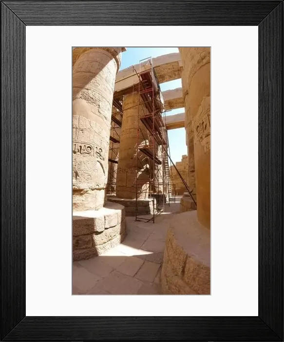 Framed Print : restoration, columns in the Karnak temple complex Framed Print : restoration, columns in the Karnak temple complex