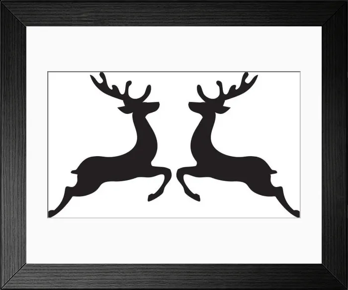 Framed Print : vector illustration of Christmas reindeer silhouette Framed Print : vector illustration of Christmas reindeer silhouette