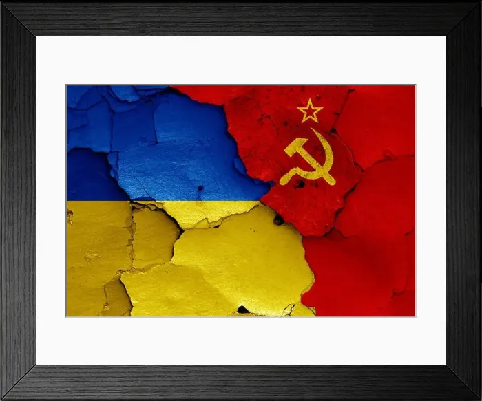 Framed Print : flags of Ukraine and Soviet union Framed Print : flags of Ukraine and Soviet union