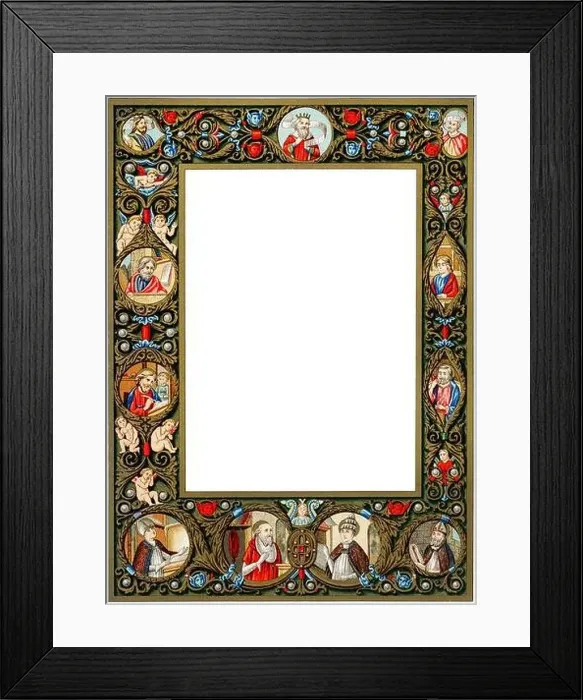 Framed Print : Fifteenth Century Manuscript Border With Jewels Framed Print : Fifteenth Century Manuscript Border With Jewels