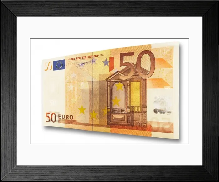Framed Print : Fifty euro bank note, close-up Framed Print : Fifty euro bank note, close-up