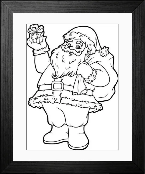 Framed Print : Coloring book for children, Santa Claus Framed Print : Coloring book for children, Santa Claus