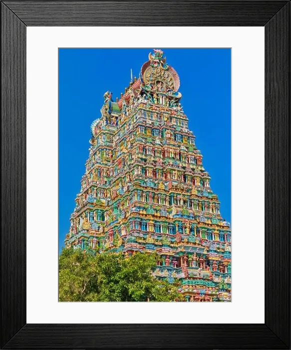 Framed Print : MEENAKSHI TEMPLE MADURAI TAMIL NADU INDIA A TOWER COMPOSED MAINLY OF COLOURED COLUMNS Framed Print : MEENAKSHI TEMPLE MADURAI TAMIL NADU INDIA A TOWER COMPOSED MAINLY OF COLOURED COLUMNS