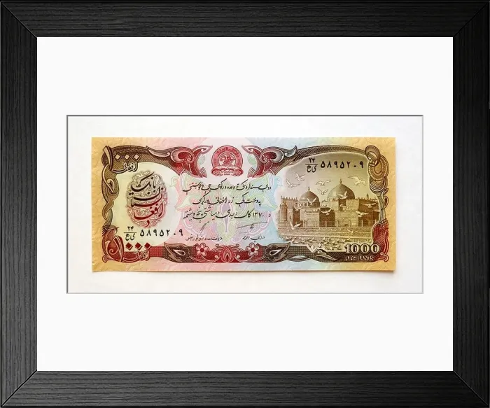 Framed Print : Afghanistan 1000 One Thousand Afghani Bank Note Framed Print : Afghanistan 1000 One Thousand Afghani Bank Note