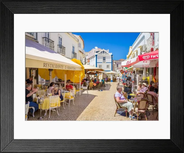 Framed Print : Portugal Restaurant and Tourists Rua 25 de Abril Lagos Algarve Portugal EU Europe Framed Print : Portugal Restaurant and Tourists Rua 25 de Abril Lagos Algarve Portugal EU Europe