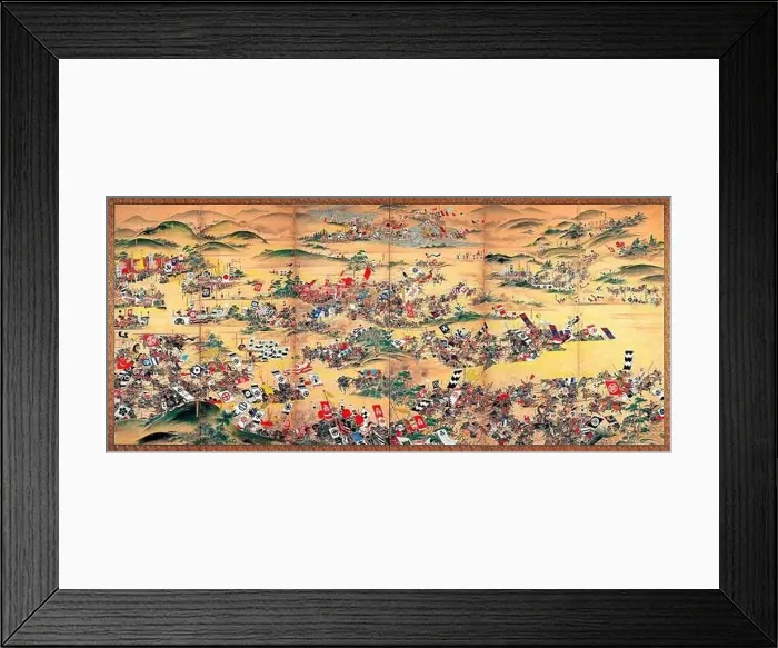 Framed Print : Japanese screen depicting the Battle of Sekigahara, October 1600 Framed Print : Japanese screen depicting the Battle of Sekigahara, October 1600