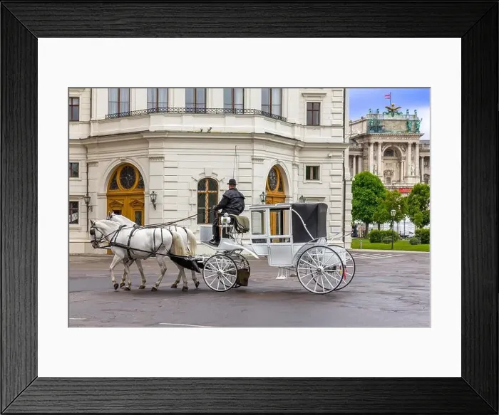Framed Print : Old carriage touristic attraction in Vienna, Austria Framed Print : Old carriage touristic attraction in Vienna, Austria