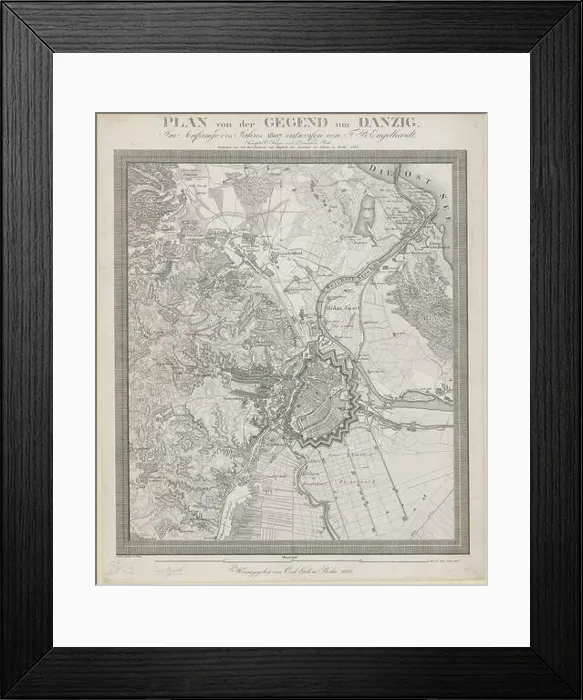 Framed Print : PLAN von der GEGend um DANZIG. Author Engelhardt Framed Print : PLAN von der GEGend um DANZIG. Author Engelhardt