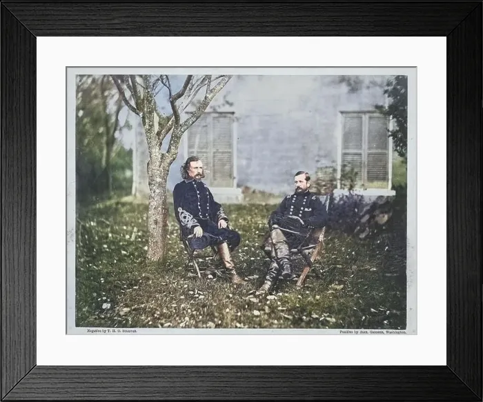 Framed Print : Major General Alfred Pleasonton and General George Armstrong Custer | 1863 | Timothy H. O'Sullivan