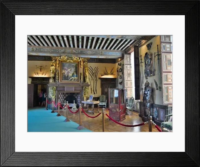 Framed Print : France, Loir et Cher, castle of Cheverny, the weapons room Framed Print : France, Loir et Cher, castle of Cheverny, the weapons room