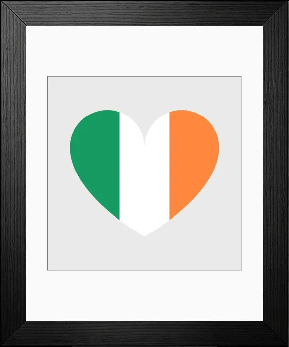 Framed Print : Ireland flag vector icons set in the shape of heart Framed Print : Ireland flag vector icons set in the shape of heart