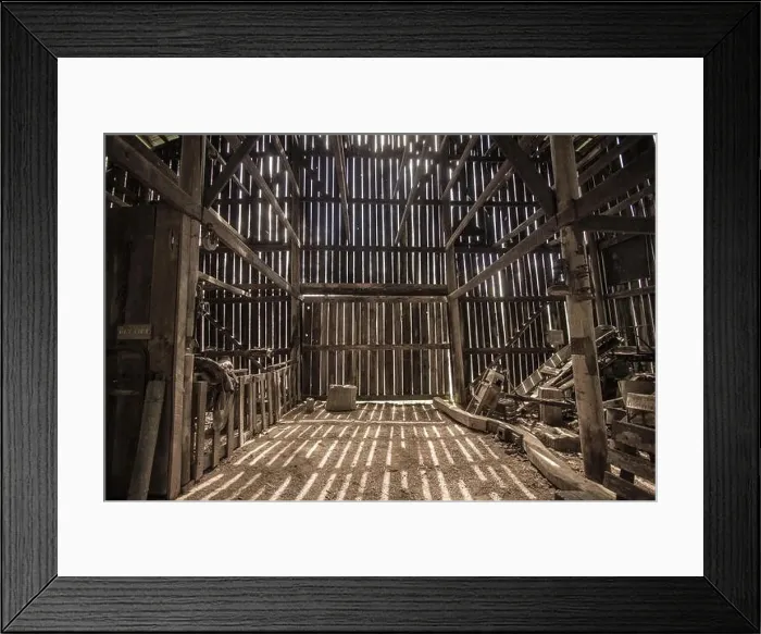Framed Print : Morning On The Farm. Sunlight streams through the interior wall of a rural Kentucky barn. Gladie Historical Center Framed Print : Morning On The Farm. Sunlight streams through the interior wall of a rural Kentucky barn. Gladie Historical Center