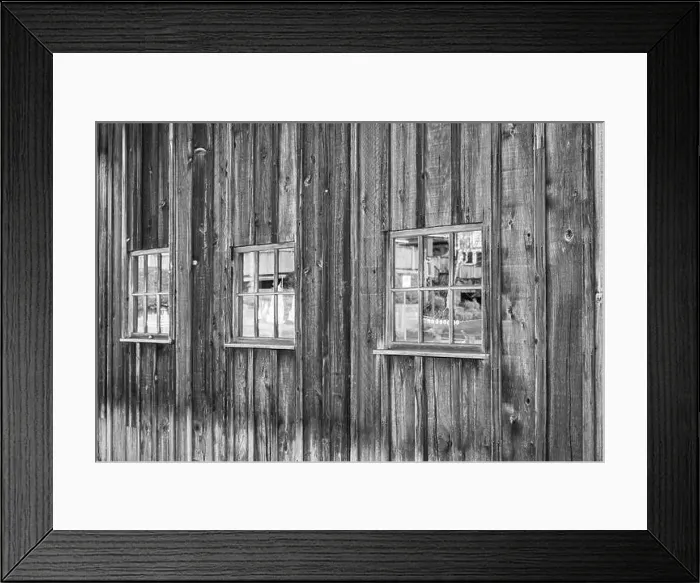 Framed Print : Windows on a weathered wooden wall Framed Print : Windows on a weathered wooden wall