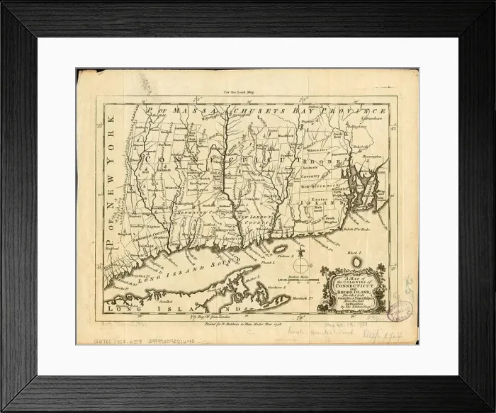 Framed Print : A map of the colonies of Connecticut and Rhode Island Framed Print : A map of the colonies of Connecticut and Rhode Island
