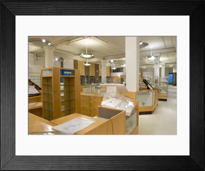 Framed Print : Closed department store retail counters Framed Print : Closed department store retail counters