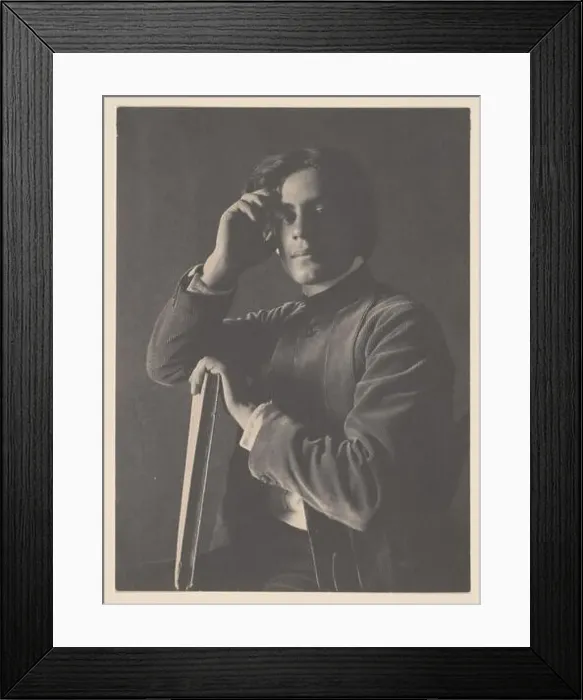 Framed Print : Kahlil Gibran with Book MET DP257140 Framed Print : Kahlil Gibran with Book MET DP257140