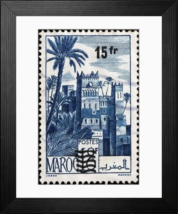 Framed Print : Beautiful vintage stamp of moroccan ancient town Framed Print : Beautiful vintage stamp of moroccan ancient town