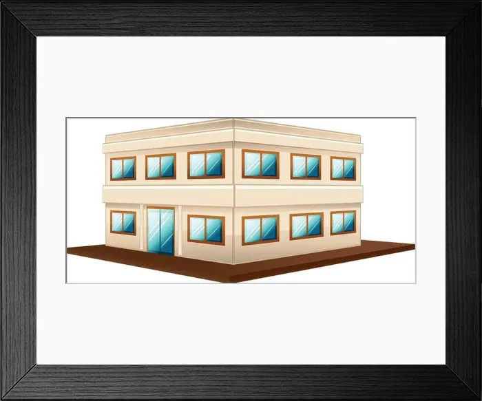 Framed Print : Architecture design for two storey building Framed Print : Architecture design for two storey building