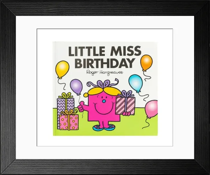 Framed Print : Little Miss Birthday by Roger Hargreaves, Greater London, England, United Kingdom Framed Print : Little Miss Birthday by Roger Hargreaves, Greater London, England, United Kingdom