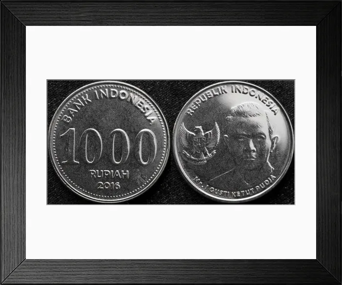 Framed Print : 1000 Rupiah coin, Indonesia Framed Print : 1000 Rupiah coin, Indonesia