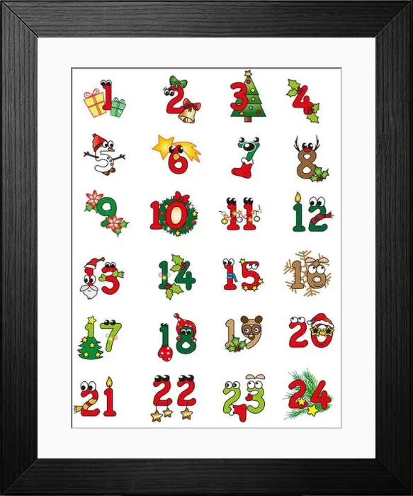 Framed Print : illustration of christmas numbers isolated Framed Print : illustration of christmas numbers isolated