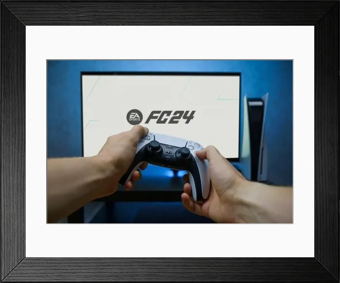 Framed Print : Kaunas, Lithuania - 2023 September 28: EA Sports FC 24 new football video game on Playstation 5 console Framed Print : Kaunas, Lithuania - 2023 September 28: EA Sports FC 24 new football video game on Playstation 5 console