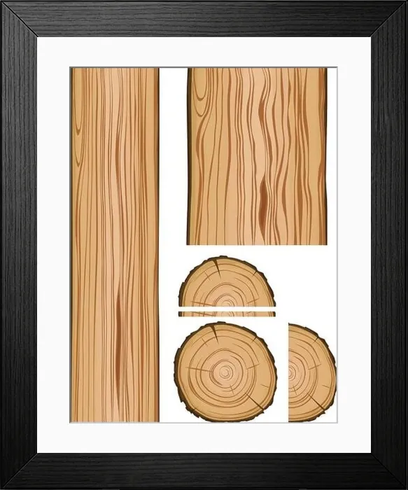 Framed Print : Wood texture and parts isolated on white background Framed Print : Wood texture and parts isolated on white background