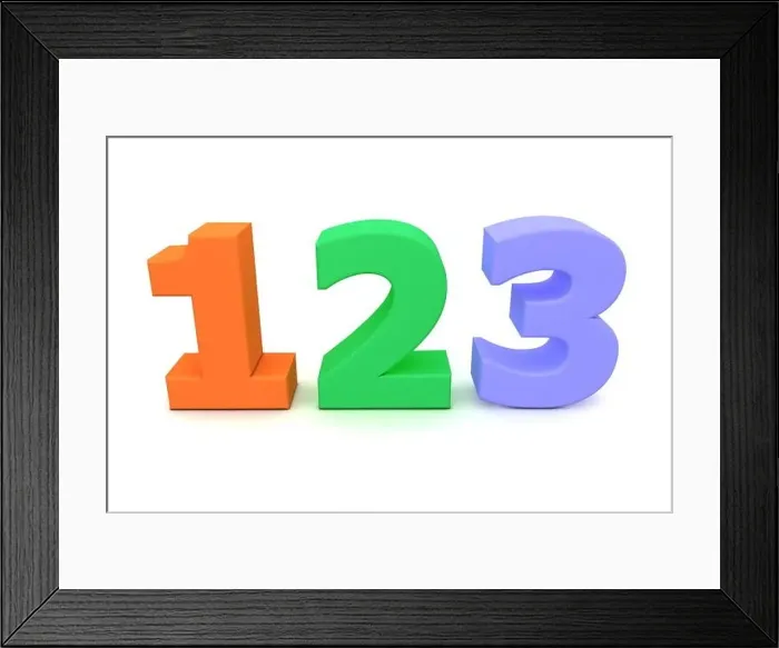 Framed Print : Colourful Numbers 123 Framed Print : Colourful Numbers 123