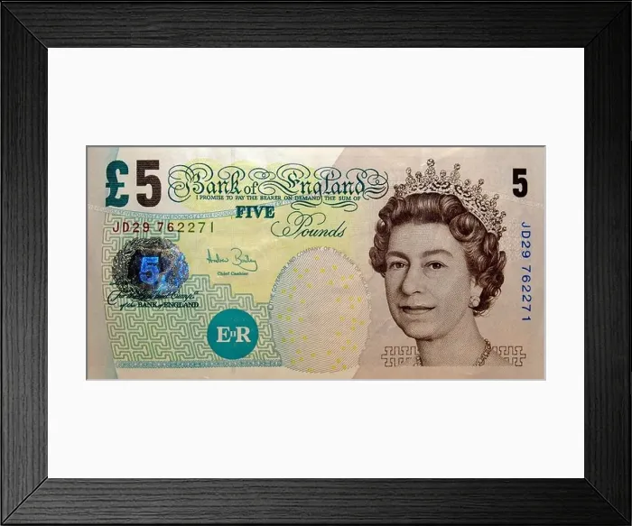 Framed Print : Five Pound English Bank Note Framed Print : Five Pound English Bank Note