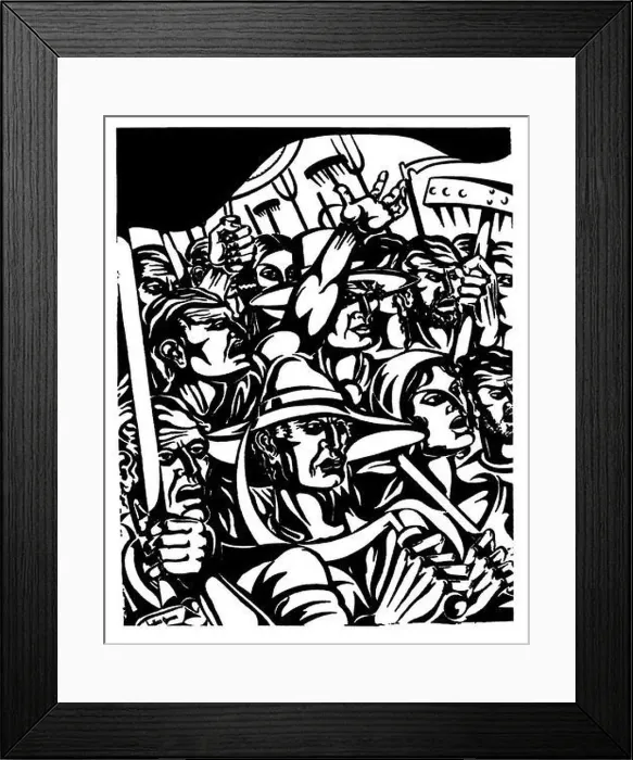 Framed Print : España. El proletariado español en marcha. Dibujo de Helios Gómez publicado en la revista Crónica, octubre de 1936 Framed Print : España. El proletariado español en marcha. Dibujo de Helios Gómez publicado en la revista Crónica, octubre de 1936