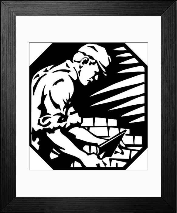 Framed Print : Brick Layer Illustration Framed Print : Brick Layer Illustration