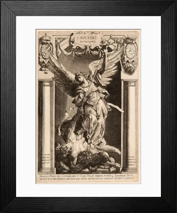 Framed Print : Drawings and Prints, The Archangel Michael Defeating Satan Framed Print : Drawings and Prints, The Archangel Michael Defeating Satan