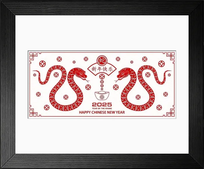 Framed Print : Happy Chinese new year 2025 Zodiac sign Framed Print : Happy Chinese new year 2025 Zodiac sign