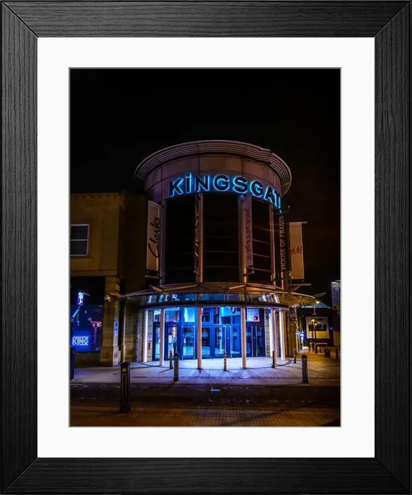 Framed Print : Kingsgate Shopping Centre, Huddersfield, United Kingdom at night Framed Print : Kingsgate Shopping Centre, Huddersfield, United Kingdom at night
