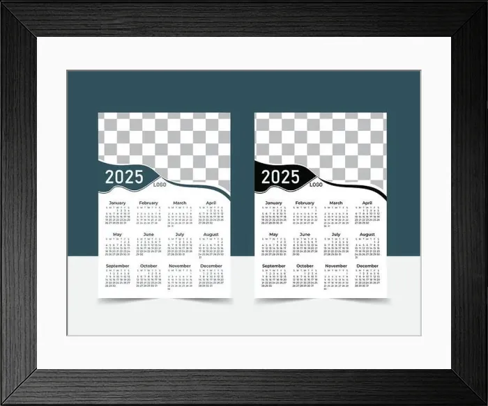 Framed Print : 2025 year wall calendar design with Monthly event printable calendars template for business agency Framed Print : 2025 year wall calendar design with Monthly event printable calendars template for business agency
