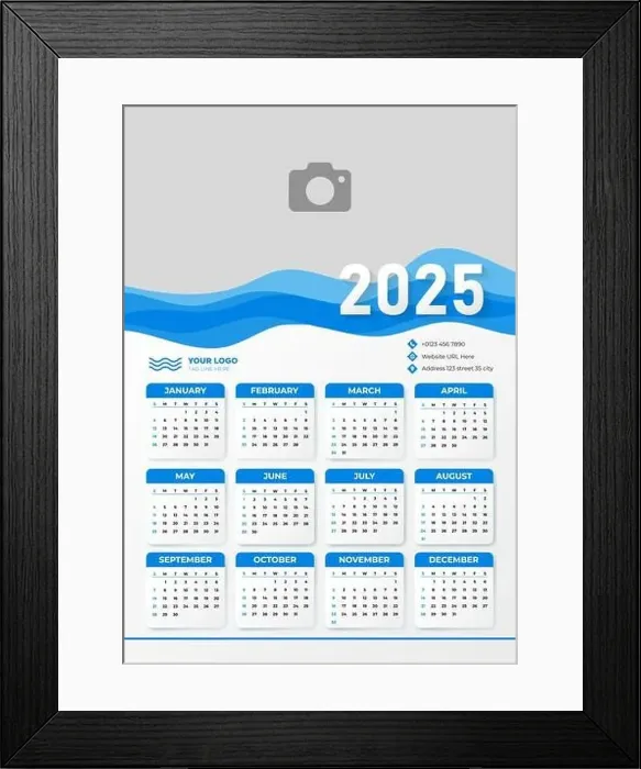 Framed Print : Abstract 2025 Wall Calendar Design Template Framed Print : Abstract 2025 Wall Calendar Design Template
