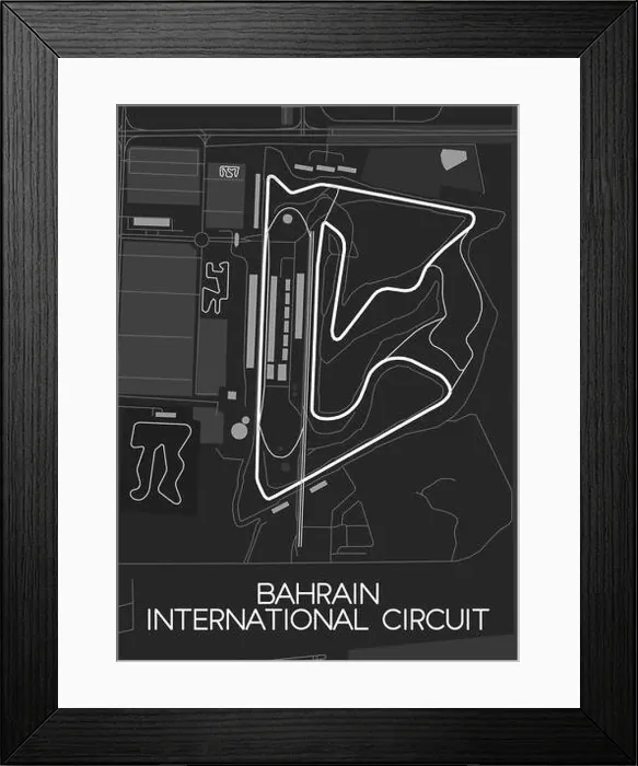 Framed Print : Bahrain International Circuit Track Map Framed Print : Bahrain International Circuit Track Map