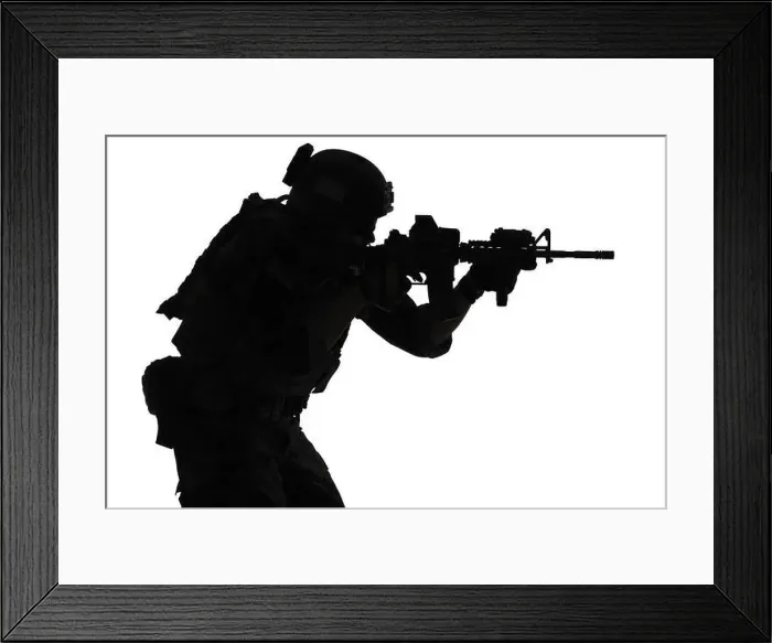 Framed Print : Marine Special Operator silhouette Framed Print : Marine Special Operator silhouette
