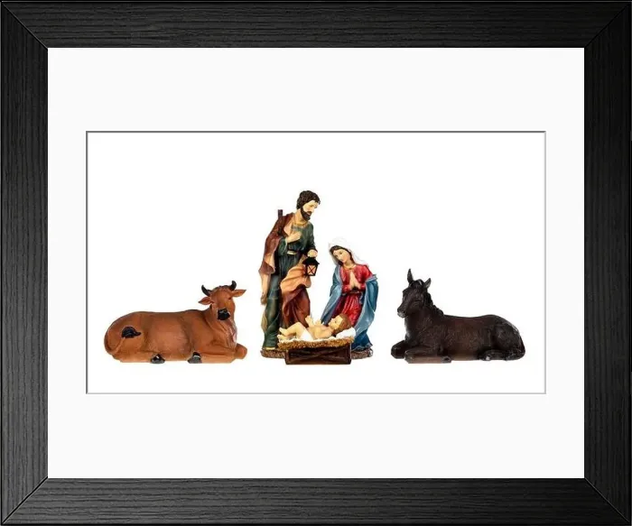 Framed Print : Image figures for the Nativity Portal isolated on a white background Framed Print : Image figures for the Nativity Portal isolated on a white background