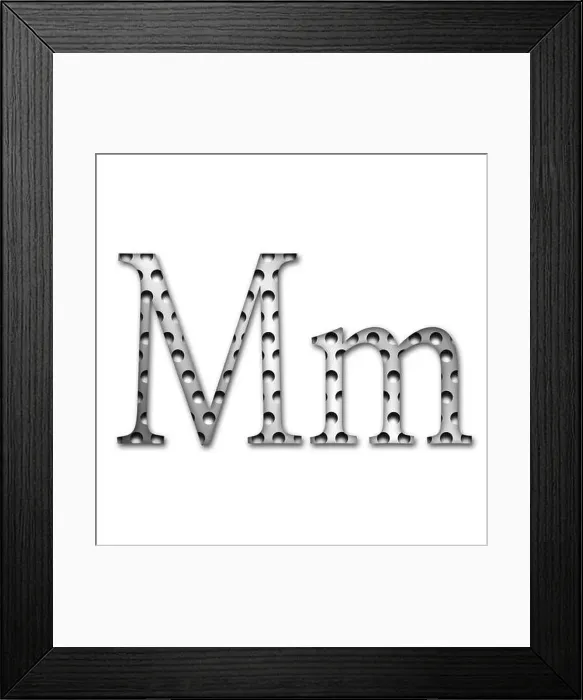 Framed Print : metal letter M Framed Print : metal letter M