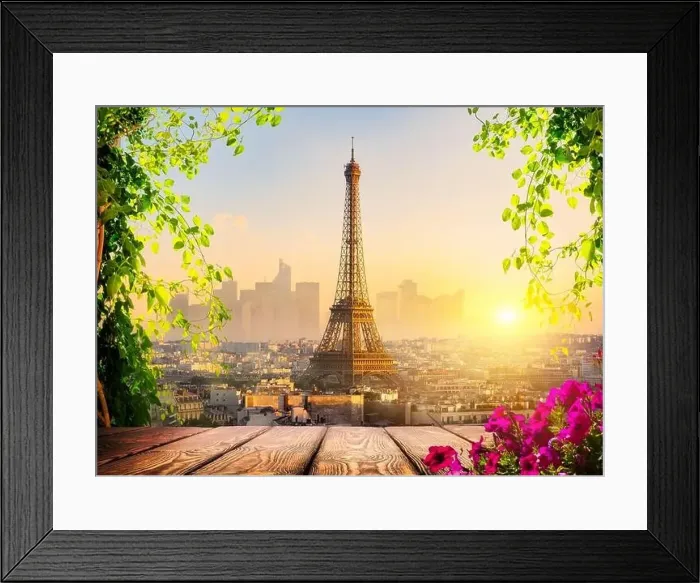 Framed Print : Parisian cityscape with the view on Eiffel Tower at sunset, France Framed Print : Parisian cityscape with the view on Eiffel Tower at sunset, France