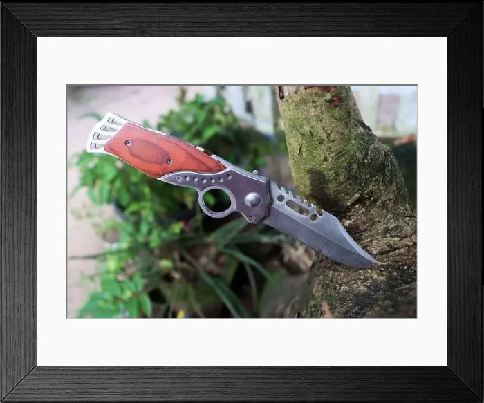 Framed Print : Butterfly knife folding knife camping knife Framed Print : Butterfly knife folding knife camping knife