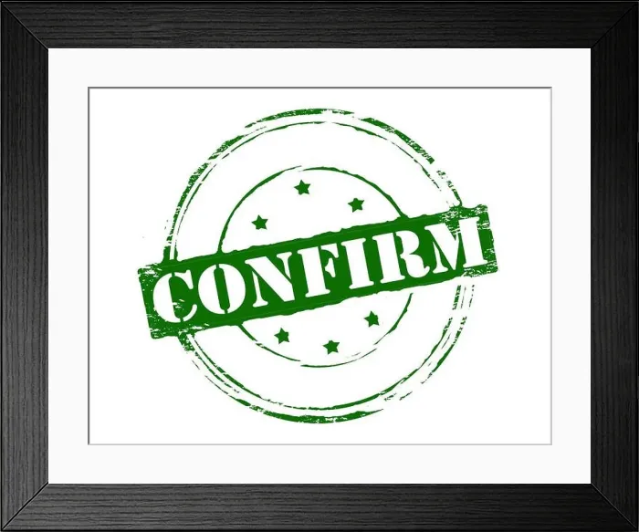 Framed Print : Rubber stamp with word confirm inside, vector illustration Framed Print : Rubber stamp with word confirm inside, vector illustration