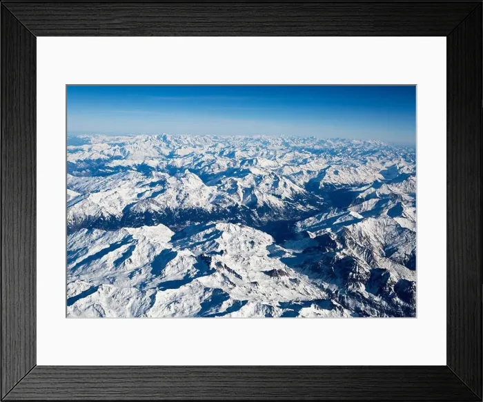 Framed Print : Cockpit view of Mont Blanc, flying over the French and Italian Alps Framed Print : Cockpit view of Mont Blanc, flying over the French and Italian Alps