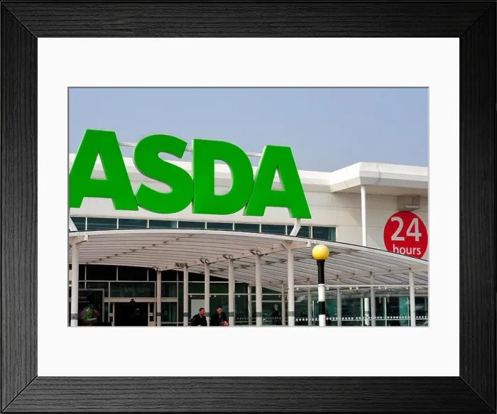 Framed Print : A sign of Asda store in Park Royal, North London, UK Framed Print : A sign of Asda store in Park Royal, North London, UK