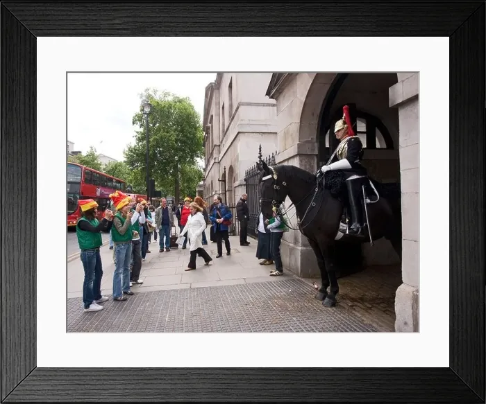 Framed Print : Royals on guard in Whitehall outside Horse Guards Parade London GB UK Framed Print : Royals on guard in Whitehall outside Horse Guards Parade London GB UK