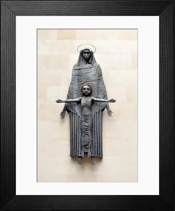 Framed Print : London, England, UK. Madonna and Child sculpture (Jacob Epstein; 1952) in Dean's Mews Framed Print : London, England, UK. Madonna and Child sculpture (Jacob Epstein; 1952) in Dean's Mews