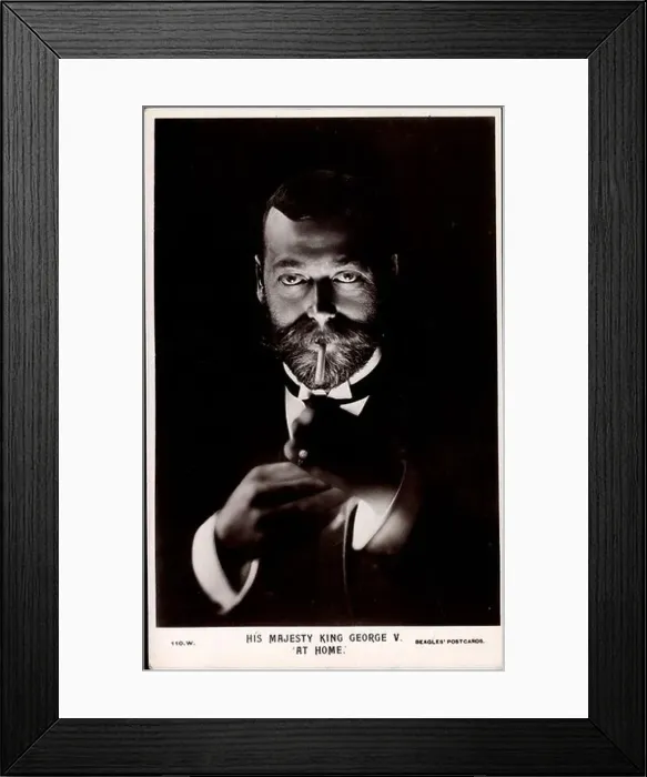 Framed Print : Ak His Majesty King George V. at Home, Lighting a Cigarette; Framed Print : Ak His Majesty King George V. at Home, Lighting a Cigarette;