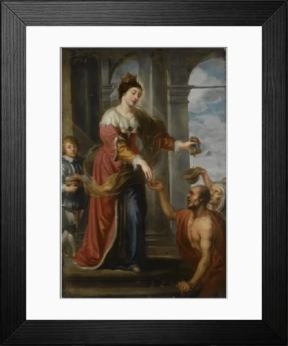 Framed Print : English: Philip Fruytiers, A Female Saint Giving Alms Framed Print : English: Philip Fruytiers, A Female Saint Giving Alms