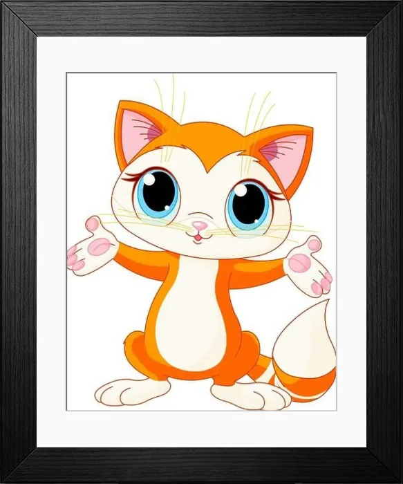 Framed Print : Kitten raising his hands